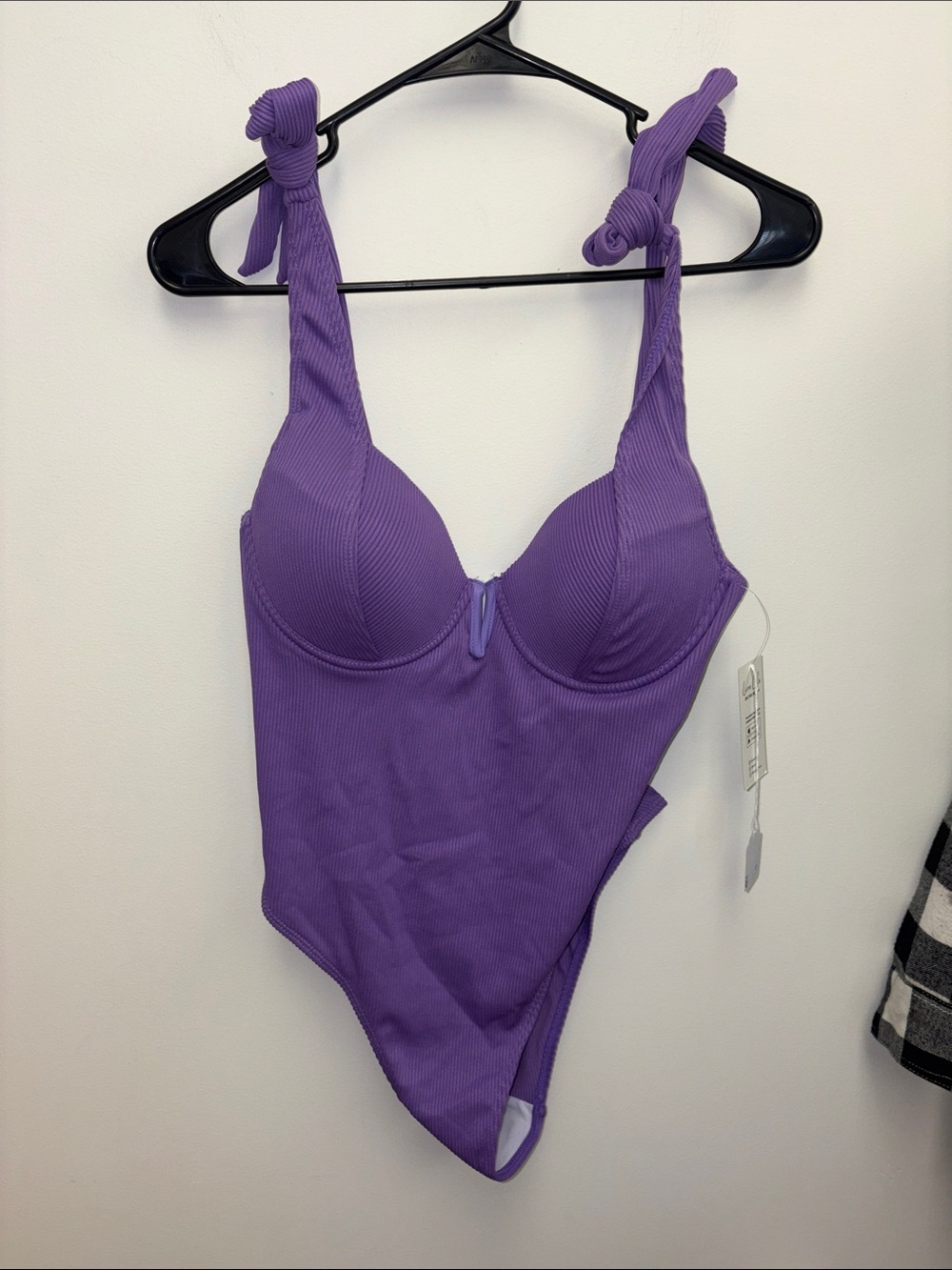 Cupshe Purple Ribbed One-Piece Swimsuit